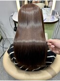 ミニウルフ黒染め髪質改善縮毛矯正酸性ストレートレイヤー/大宮