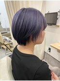 10代20代★大人かわいいダブルカラーブリーチ青み紫カラー