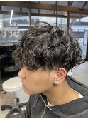MEN’S HAIR/サーフカール/刈り上げセンターパート/千葉駅