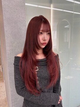 ボタン ハカタ(VOTAN hakata) 博多/福岡/ワインレッド/ダブルカラー/暖色/レイヤーカット