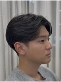 センターパート/毛流れパーマ/ナチュラル/池袋メンズカット