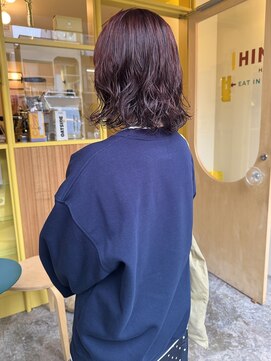 ヒントステーション(HINTSTATION) 〈浅草 半個室〉レッドブラウン×ボブパーマ