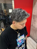 ヘアー ラボ エムツー(hair lab m2)&nbsp;メンズショート×ホワイトメッシュ | メンズハイライト