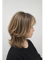 ヘアアンドデザイン ネイビー(Navy)&nbsp;ウルフ×ハイライトカラー