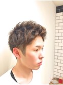 ツーブロック☆アップバングクセ毛ショート