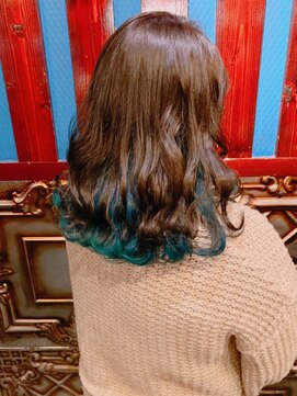 アスイン(asuin) インナーカラーでコバルトブルー系