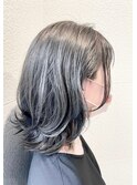 20代30代40代アッシュグレー透明感くびれボブ外ハネ乾かすだけ