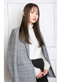 グレーアッシュにカラーしたロング