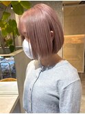 ダブルカラーミルクティーピンクベージュカラーハイトーンカラー