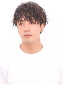 アッシュブラックマッシュパーマウルフ波巻きカルマパーマ383
