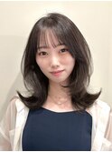 韓国風/レイヤー/小顔/前髪カット/髪質改善/グレージュ/透明感
