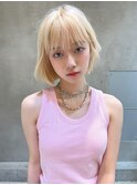 【Taylor 大宮】ホワイトブロンド×耳かけボブ