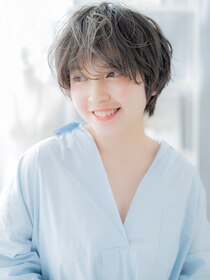 モッズヘア 越谷(mod's hair)&nbsp;オリーブアッシュくせ毛風フェザーショートa越谷20代30代40代