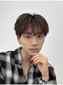 men'sフェザーパーマブルーブラックメンズブリーチなし立川