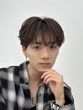 ロンドホットリップ 立川(Lond hot lip) men'sフェザーパーマブルーブラックメンズブリーチなし立川