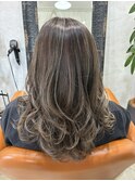 ロングハイライト　グレージュ系