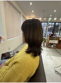 ハイライト白髪ぼかし、ミディアムレイヤー