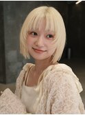 抜きっぱなしブロンド/抜きっぱなしカラー/レイヤー/金髪ボブ