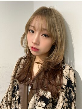 ブラウン(Brown) フェイスレイヤー×ルーツカラー/イメチェン/藤沢美容院