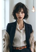 小顔ミディアムパーマミディアムデジタルパーマボブパーマ前髪