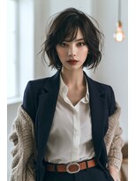 ノラ シブヤ(NORA) 小顔ミディアムパーマミディアムデジタルパーマボブパーマ前髪