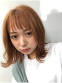 レイヤーボブ×オレンジブラウン【フラミュームたまプラーザ】