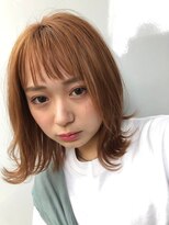 フラミューム たまプラーザ(flammeum)&nbsp;レイヤーボブ×オレンジブラウン【フラミュームたまプラーザ】