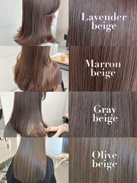 フォンズ(FONS) 表参道ブリーチなしカラー透明感カラーグレージュオリーブ