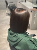 ワンレンボブ×縮毛矯正