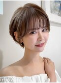 くびれヘア ハイライトカラー アプリコットオレンジ 夏
