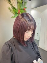 スタイル 茅ケ崎(STYLE) 【零也】切りっぱなしボブ×ピンクベージュ(シャドールーツ)