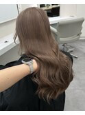 5509髪質改善グレージュカラーレイヤーロング韓国ワンホンヘア