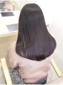 髪質改善　艶髪　ストレート　縮毛矯正　暗髪　韓国風　ロング