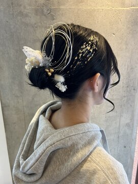 リアド(.RIAD) 金箔×水引のシニヨンスタイル/和装ヘアセット