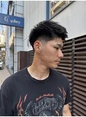 束感刈り上げビジネス七三ツーブロックアップバングtad