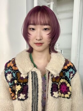 レコ(LECO) カシスパープルピンクブリーチハイトーンカラーウルフレイヤー