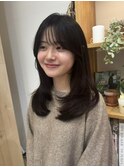 ワンカール レイヤーカット レイヤー 春ヘア ぱっつん前髪
