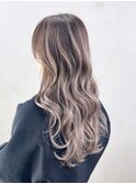 ロング顔周りレイヤー韓国ヘアおくれ毛_ba547714