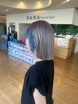 サラ ビューティ サイト 春日(SARA Beauty sight)&nbsp;ハイトーンカラー/顔周りデザインカラー/シルバー/スカイブルー