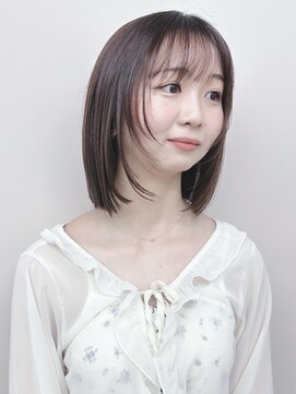 モリオ(morio) ＊切りっぱなしボブ軽めボブ小顔ボブ顎ラインボブ姫カット黒髪