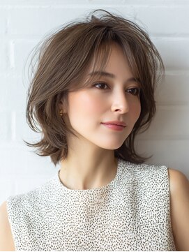 ハーツ 青山表参道店(Heart's) 白髪ぼかし脱白髪染め似合わせショートボブ40代50代60代