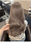 ブリーチカラー×ミルクティーベージュ◎韓国風くびれヘア