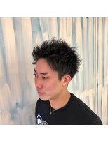アップ(A+hair) 束感ヘアアップバング刈り上げショートツーブロジェットモヒカン