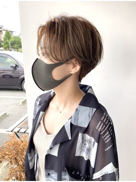 エルエスヘアー(LS HAIR) 【片山陽基】ブリーチなしアッシュベージュとかきあげショート