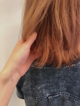 ネオヘアー 曳舟店(NEO Hair) ウルフ×コーラルオレンジ/曳舟/美髪/こなれミディ