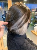 インナーカラーホワイトボブ