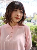 外ハネ/ボブ/春カラー/韓国くびれミディアム/伸ばしかけボブ