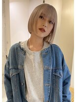 ルーム(Loom.)&nbsp;ハイトーンボブミニボブ切りっぱなしボブぱっつん前髪