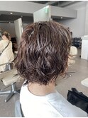 切りっぱなしボブ＋スパイラルパーマ