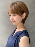 30代、40代/丸みくびれショートボブ×白髪染めハイライト/大宮
